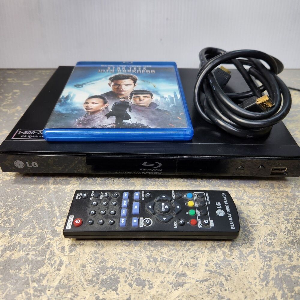 LG BP145 Blu-ray Disc/DVD Player 1080p Full HD w/ Remote, HDMI Cable & Movie